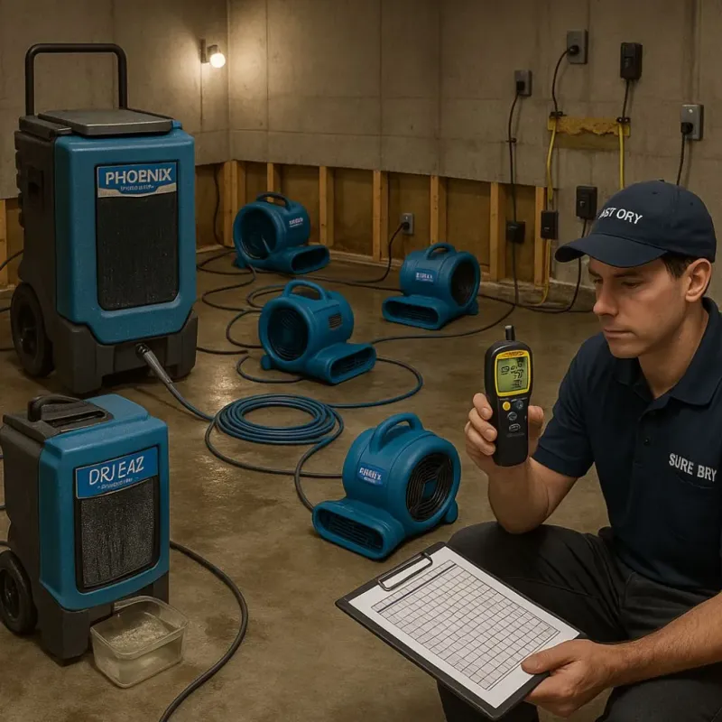 Structural Drying and Dehumidification process in Sheldon, IL